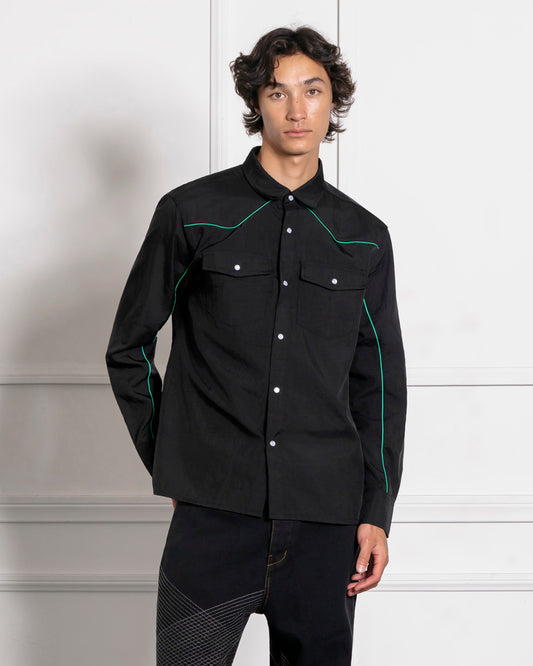NYLON WESTERN BUTTON UP