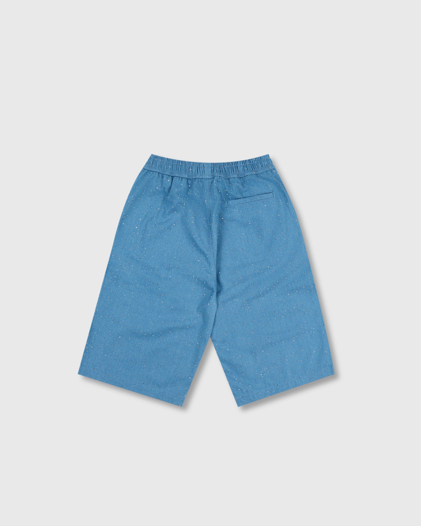 GLITTER BAGGY DENIM SHORTS