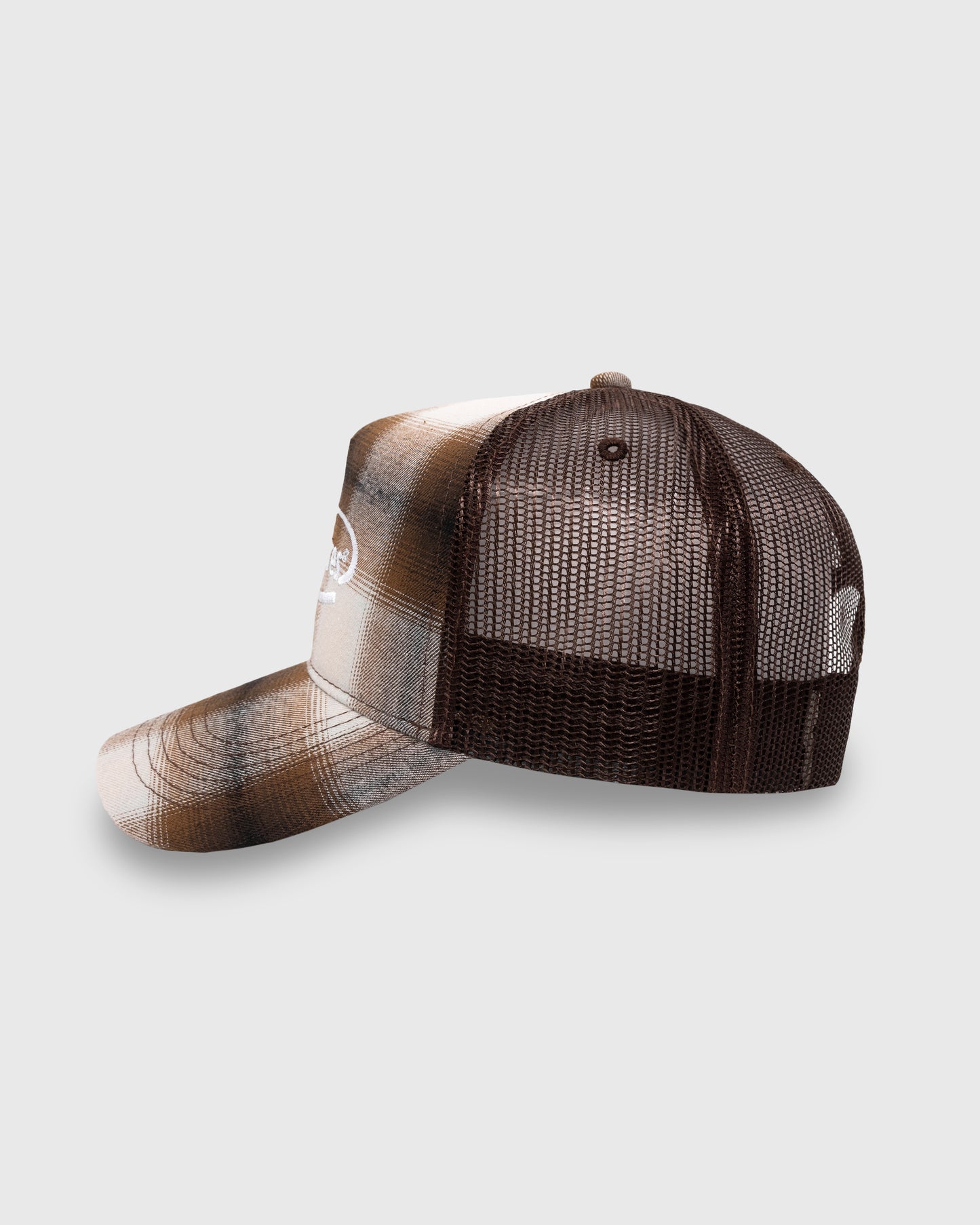 HAPPIER PLAID TRUCKER CAP