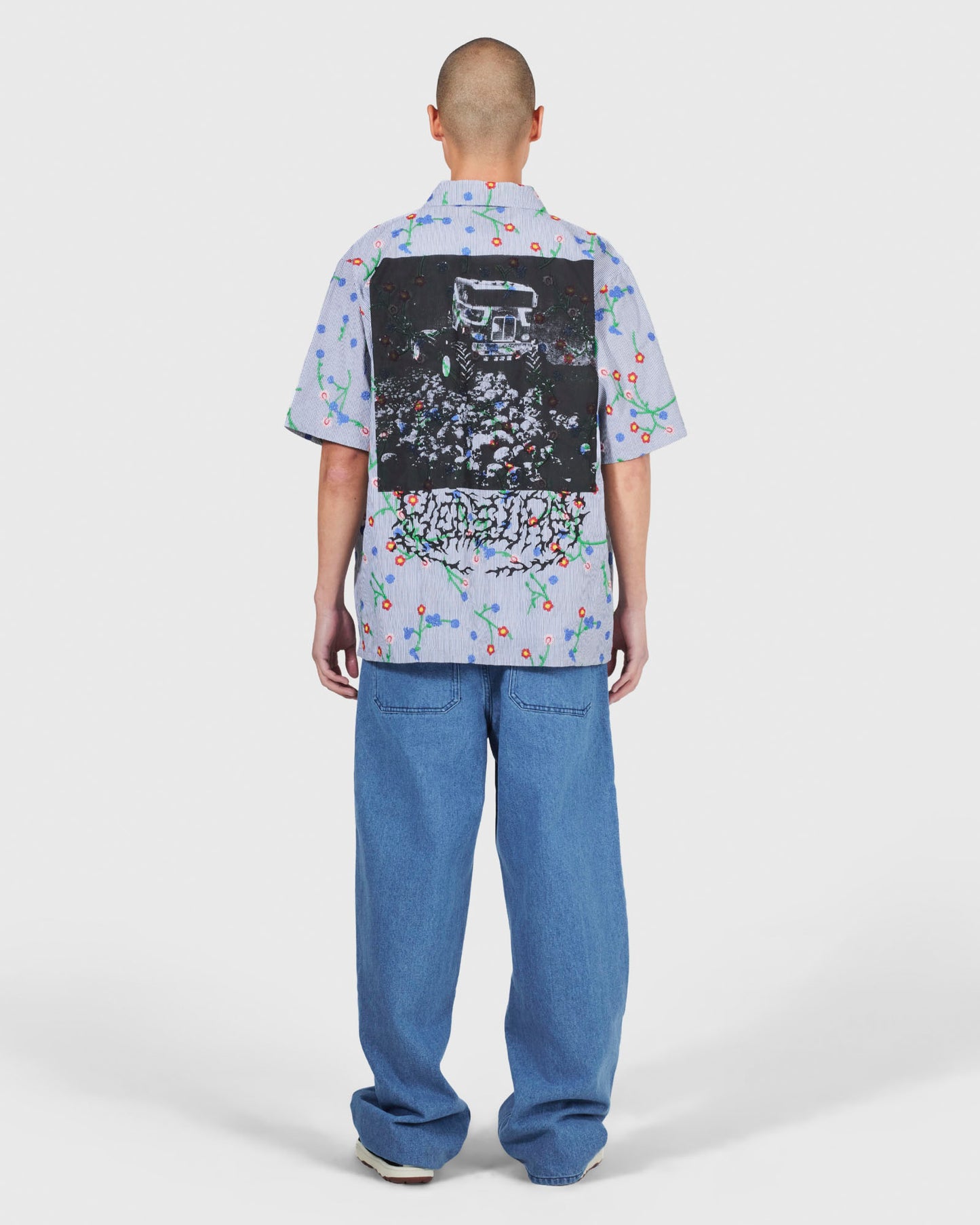 PILE STRIPE BUTTON UP