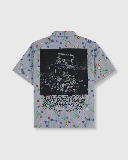 PILE STRIPE BUTTON UP