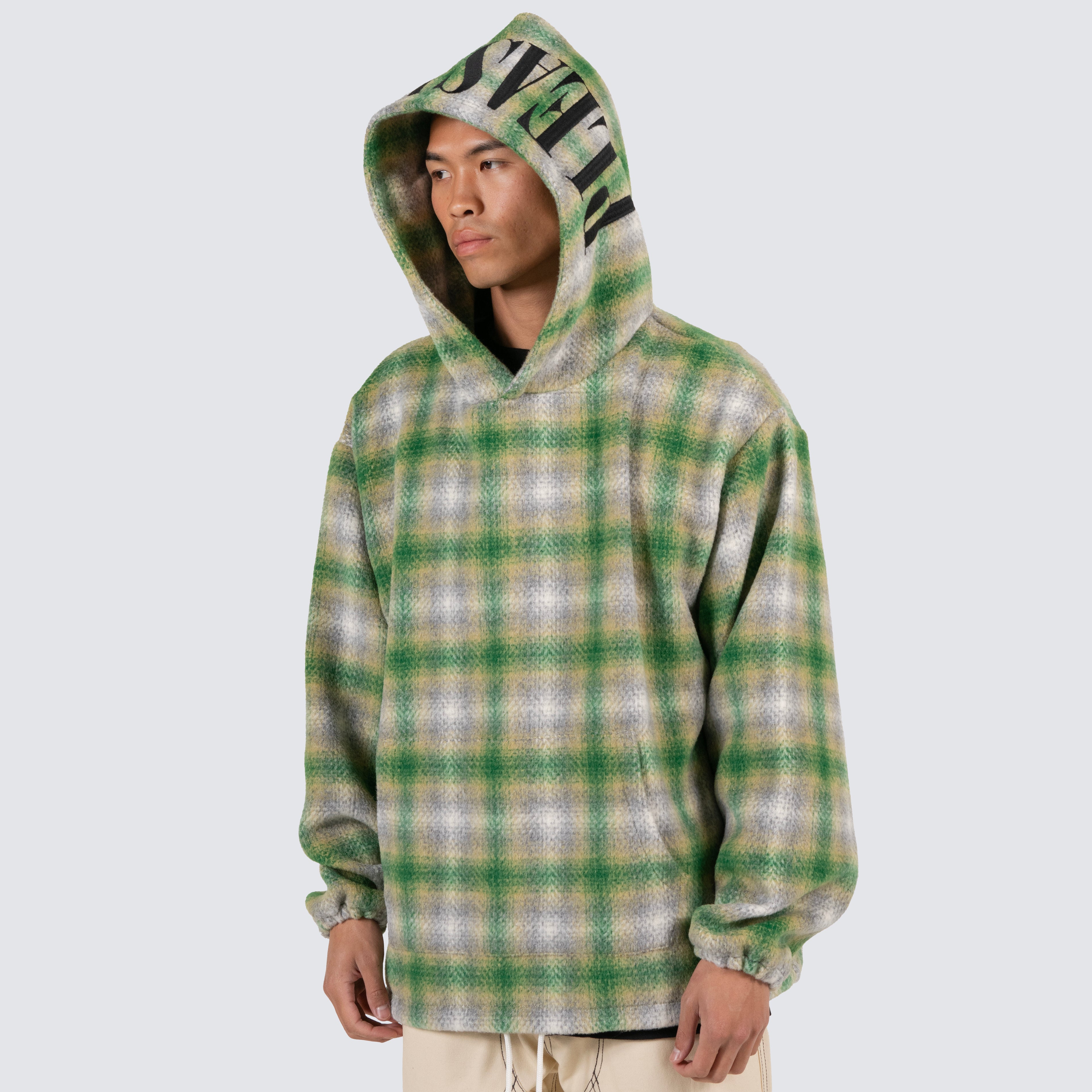 BEYOND PLAID WOVEN HOODIE PLEASURES