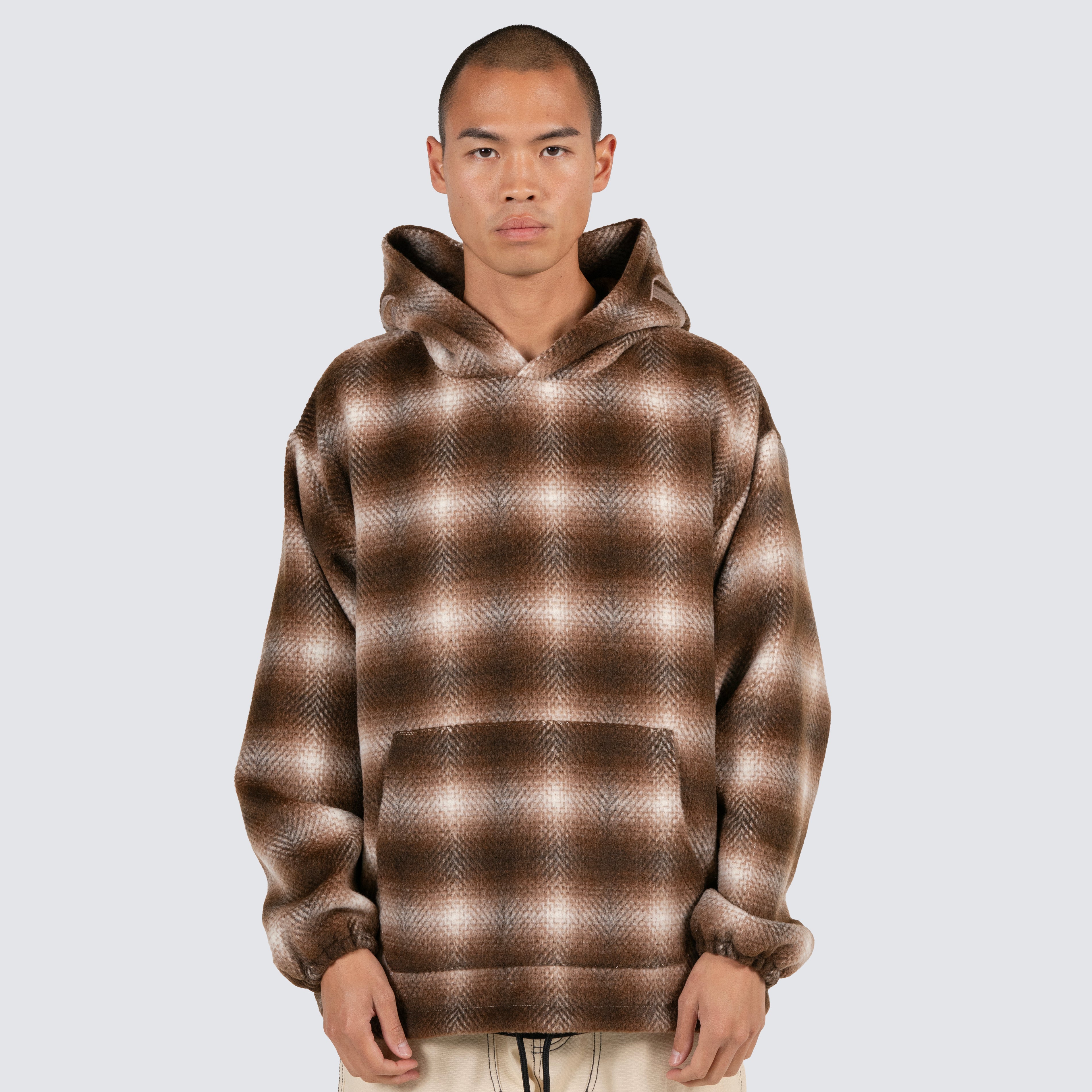 BEYOND PLAID WOVEN HOODIE