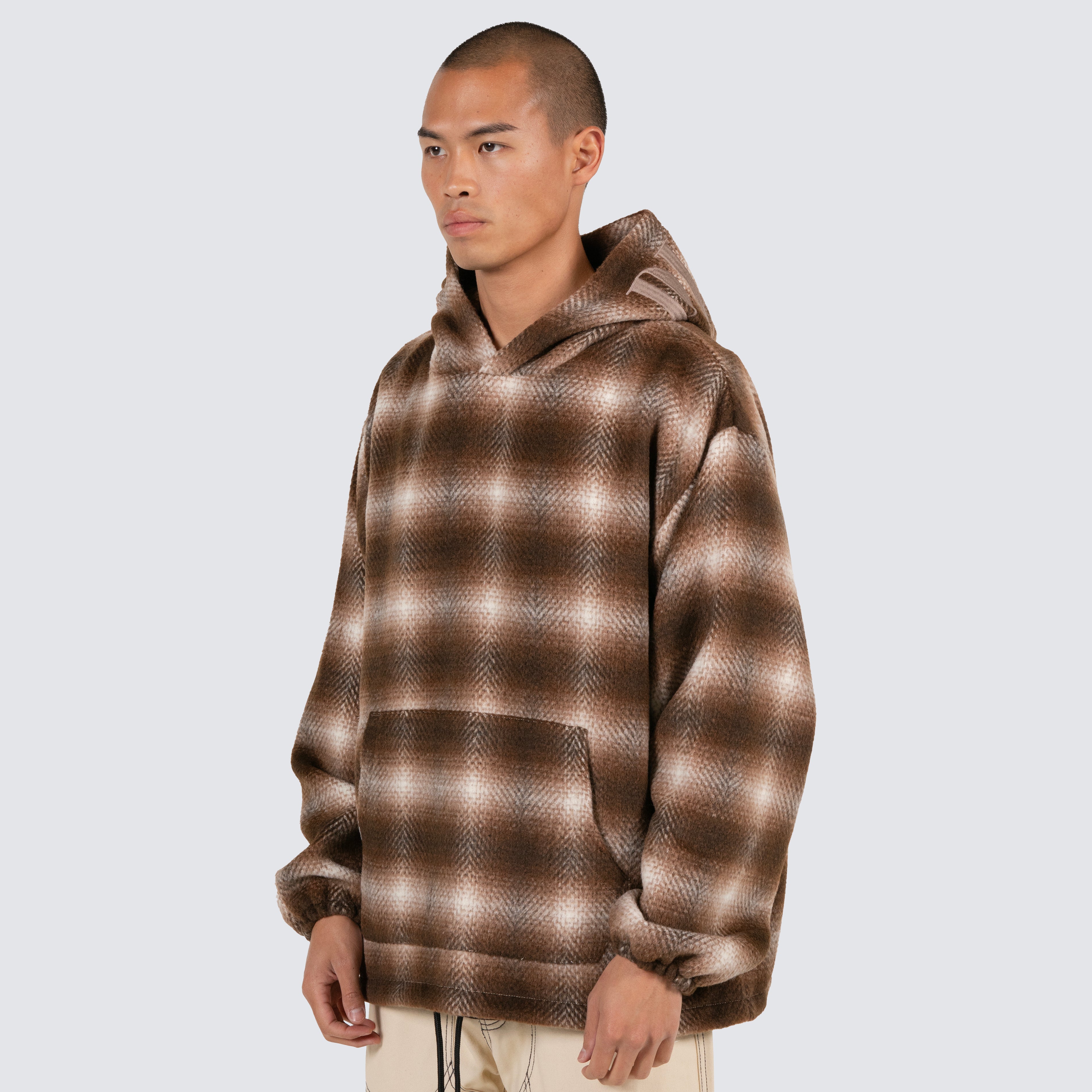 BEYOND PLAID WOVEN HOODIE