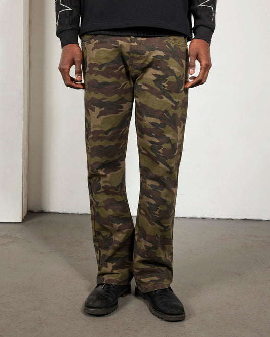 CAMO FLARE JEANS