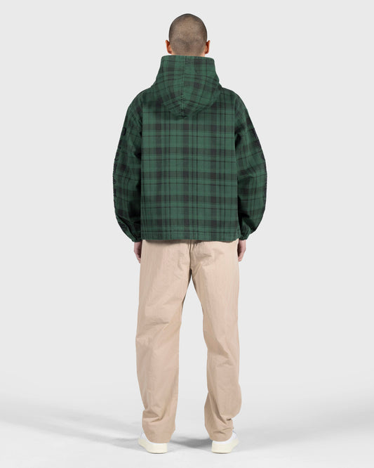 DEDICATE PLAID ZIP PONCHO