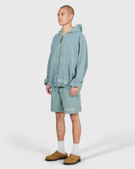 DIAMOND JACQUARD ZIP HOODIE