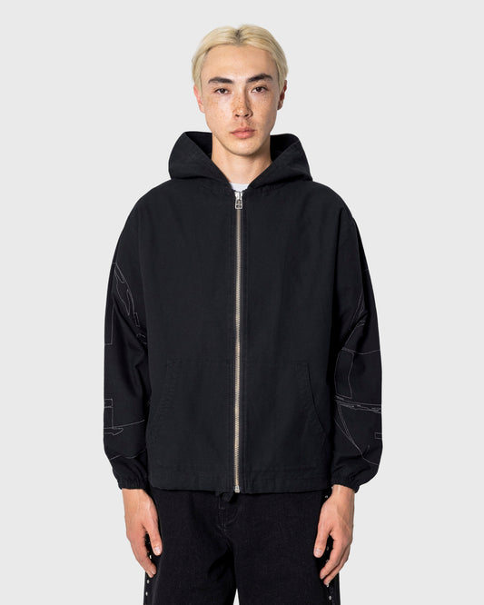 DIGITAL ZIP PONCHO HOODIE