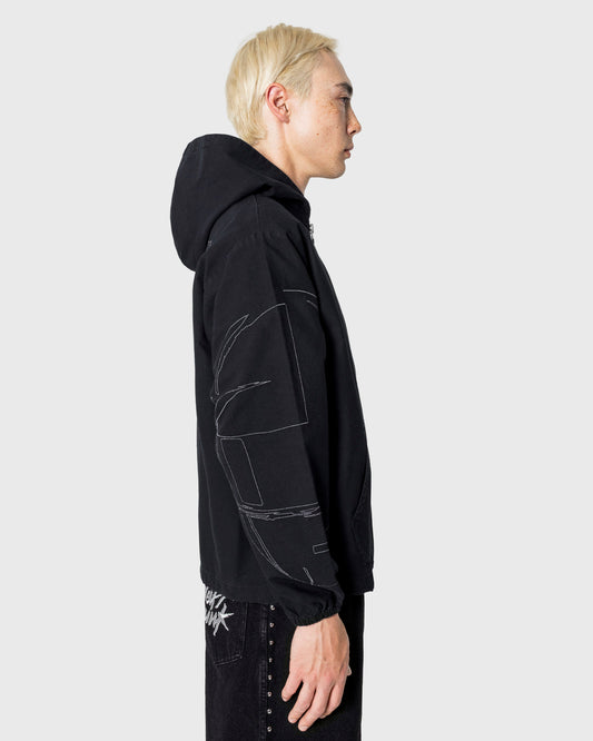 DIGITAL ZIP PONCHO HOODIE