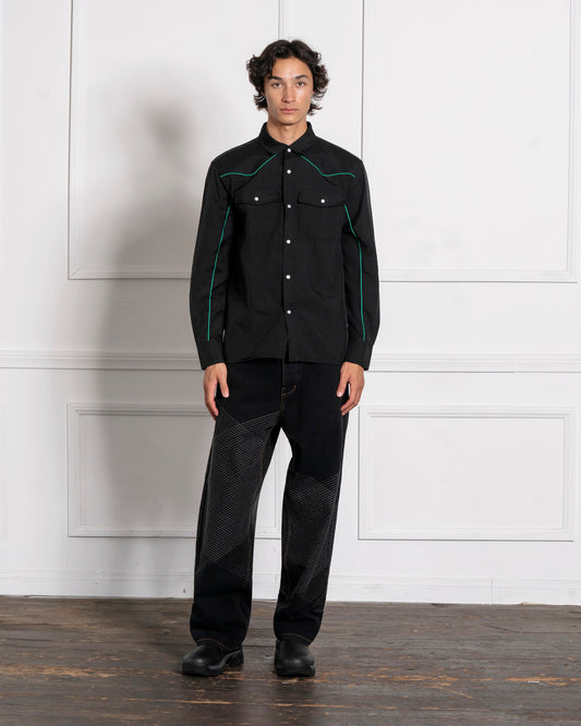 NYLON WESTERN BUTTON UP