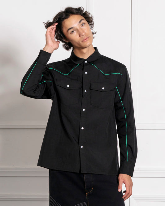 NYLON WESTERN BUTTON UP