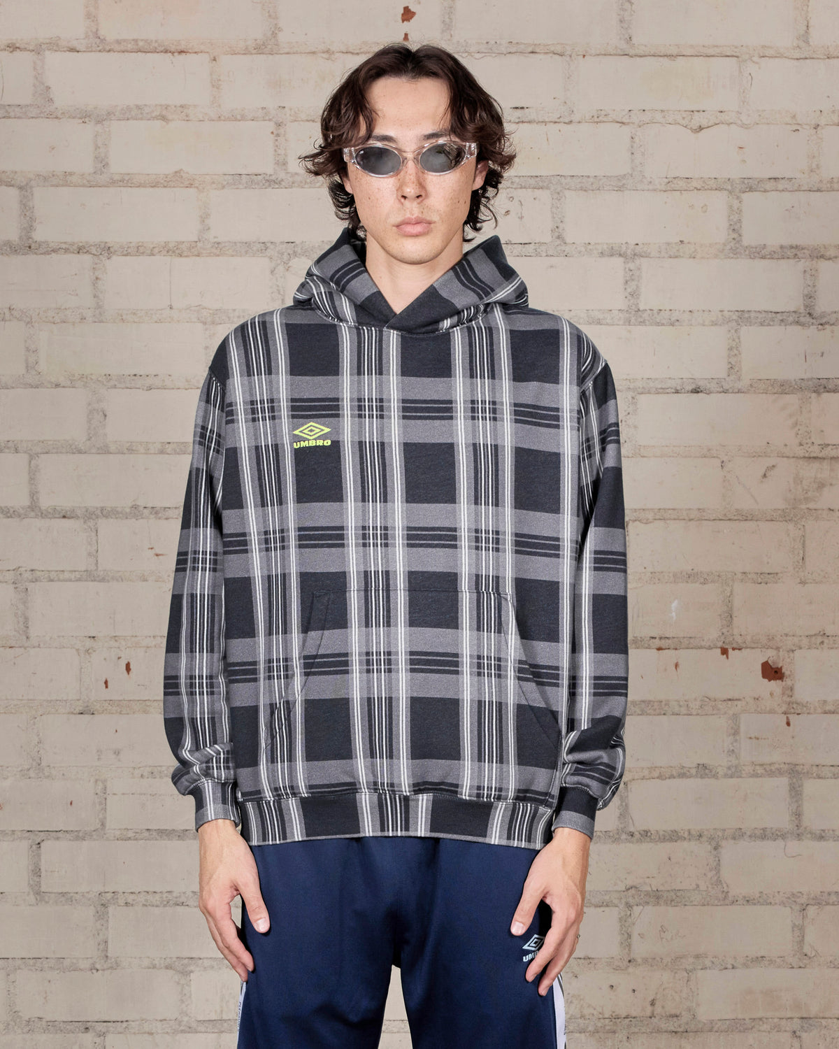 SPINE PLAID HOODIE