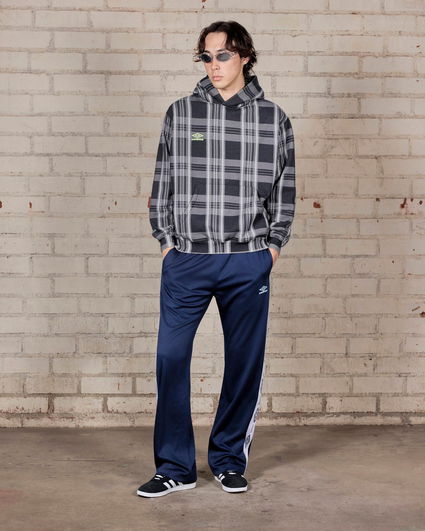 SPINE PLAID HOODIE