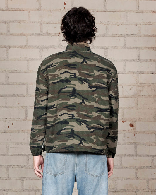 TEXTURED CAMO QUARTER ZIP