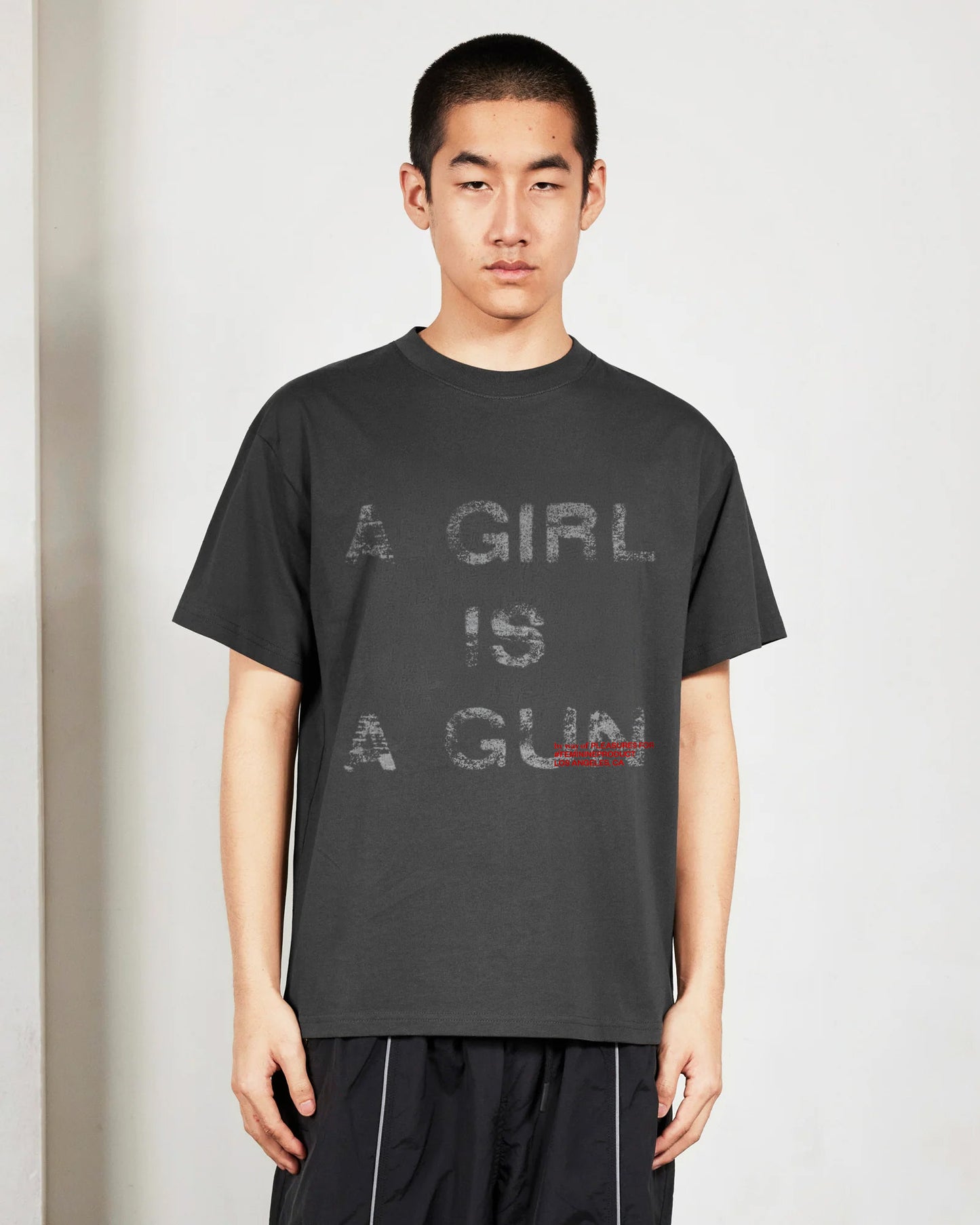 GIRL IS A GUN FADED T-SHIRT - VINTAGE BLACK