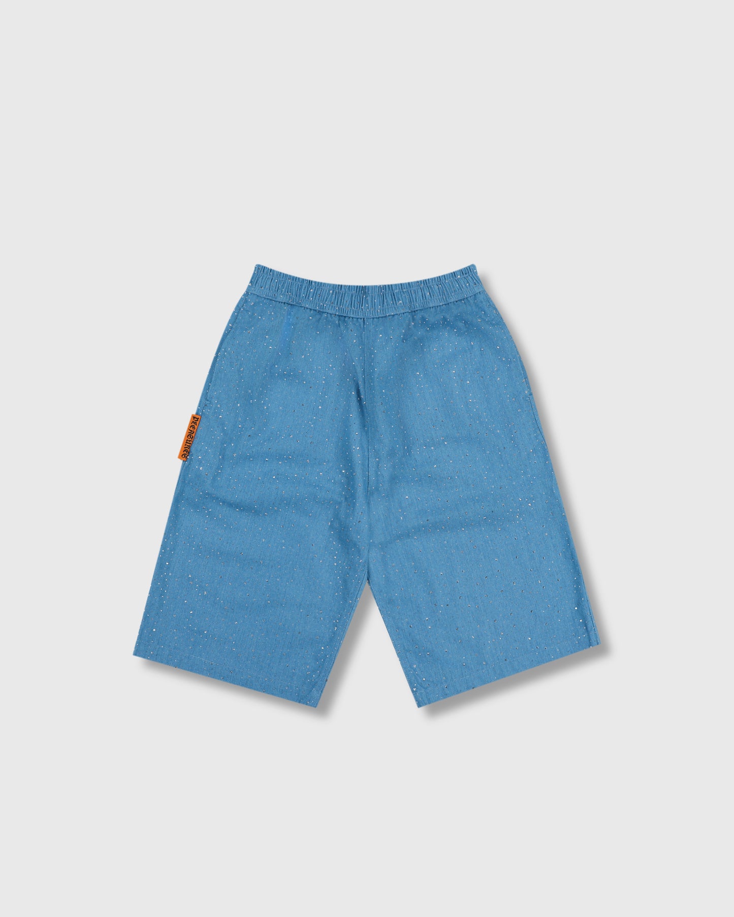 GLITTER BAGGY DENIM SHORTS