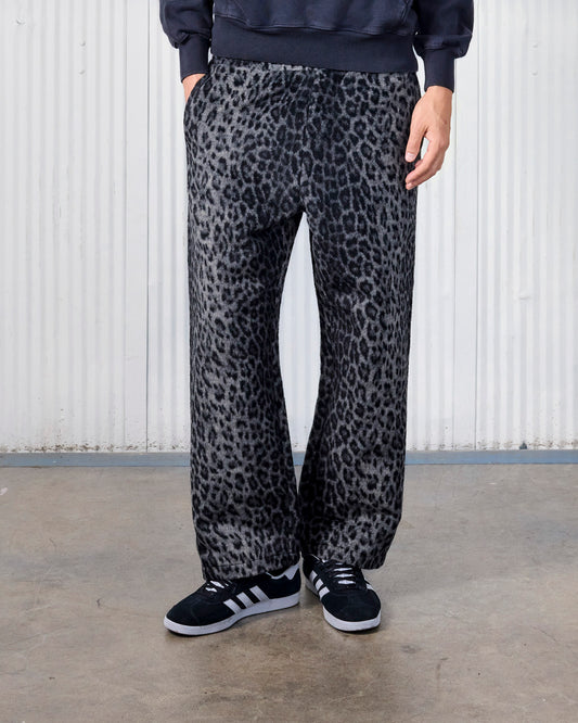 FUZZY LEOPARD SWEATPANTS