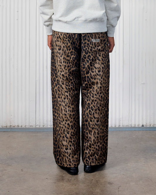 FUZZY LEOPARD SWEATPANTS