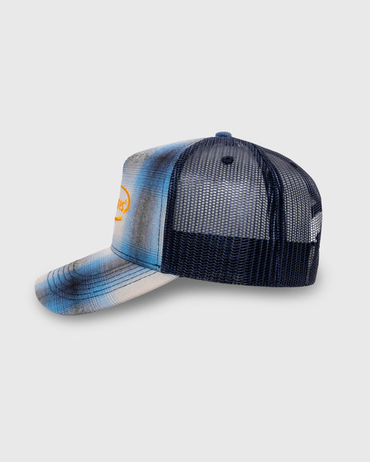 HAPPIER PLAID TRUCKER CAP