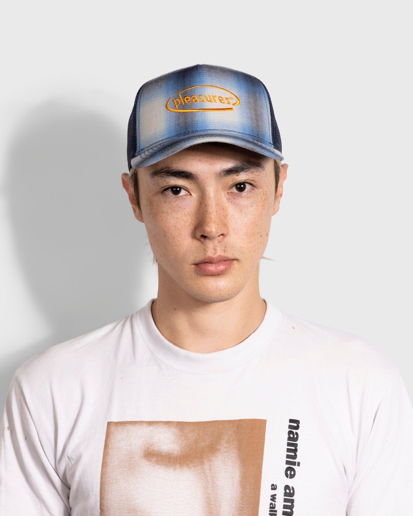 HAPPIER PLAID TRUCKER CAP