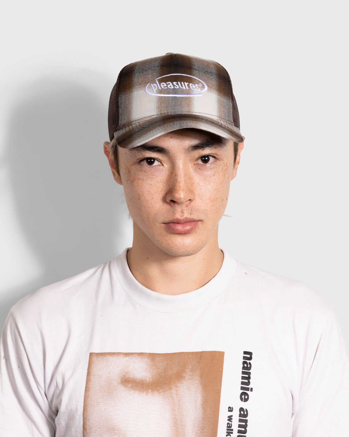 HAPPIER PLAID TRUCKER CAP
