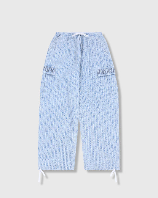 KNITTED INDIGO CARGO PANTS