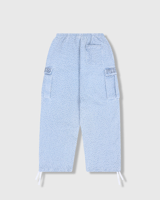KNITTED INDIGO CARGO PANTS