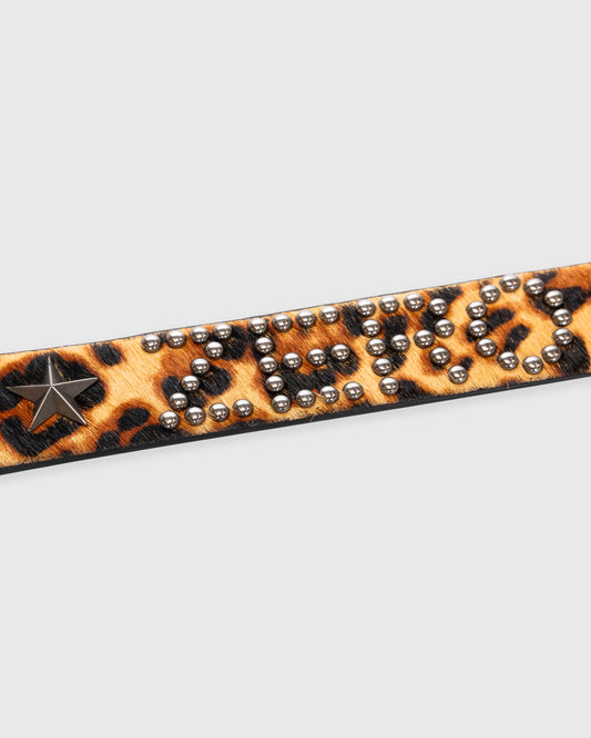 LEOPARD STUDDED BELT
