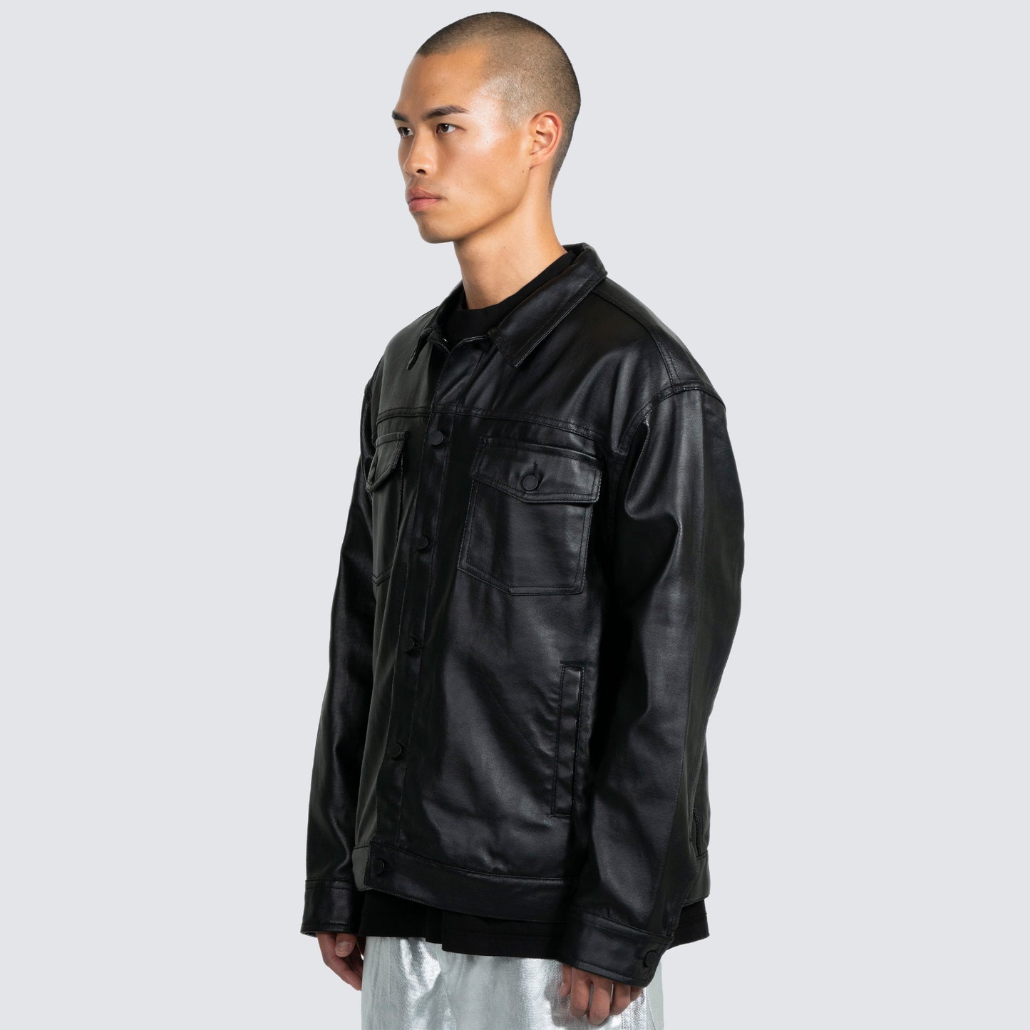 LATEX TRUCKER JACKET