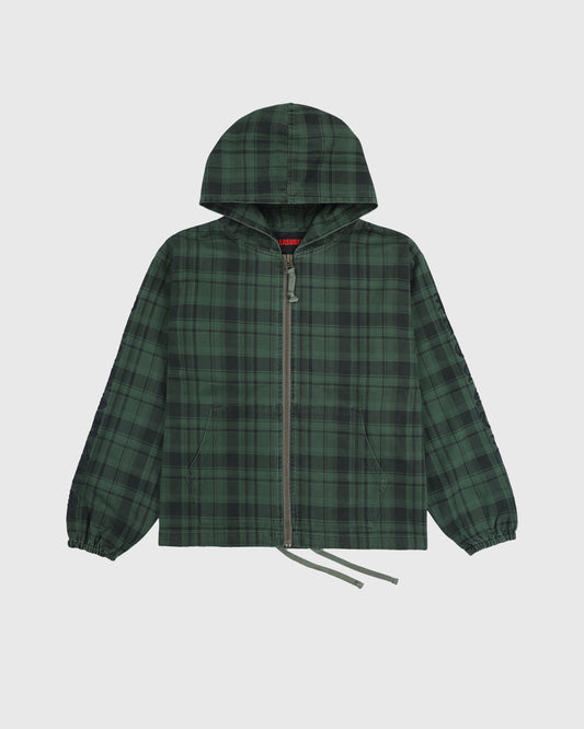 DEDICATE PLAID ZIP PONCHO