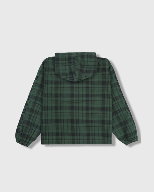 DEDICATE PLAID ZIP PONCHO