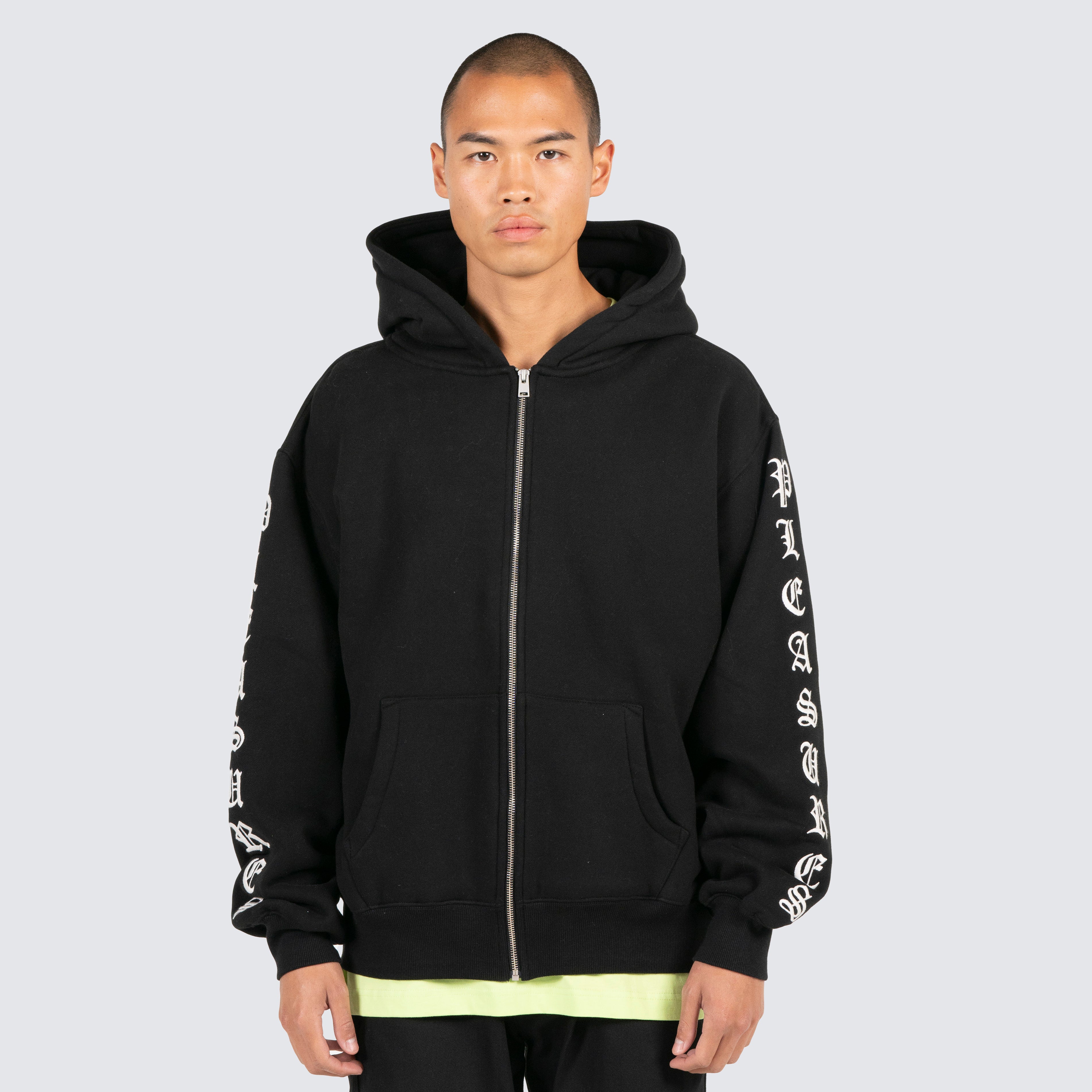 Pleasures zip up hoodie new arrivals