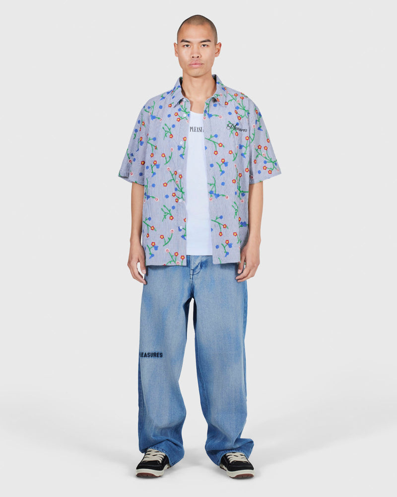 PILE STRIPE BUTTON UP