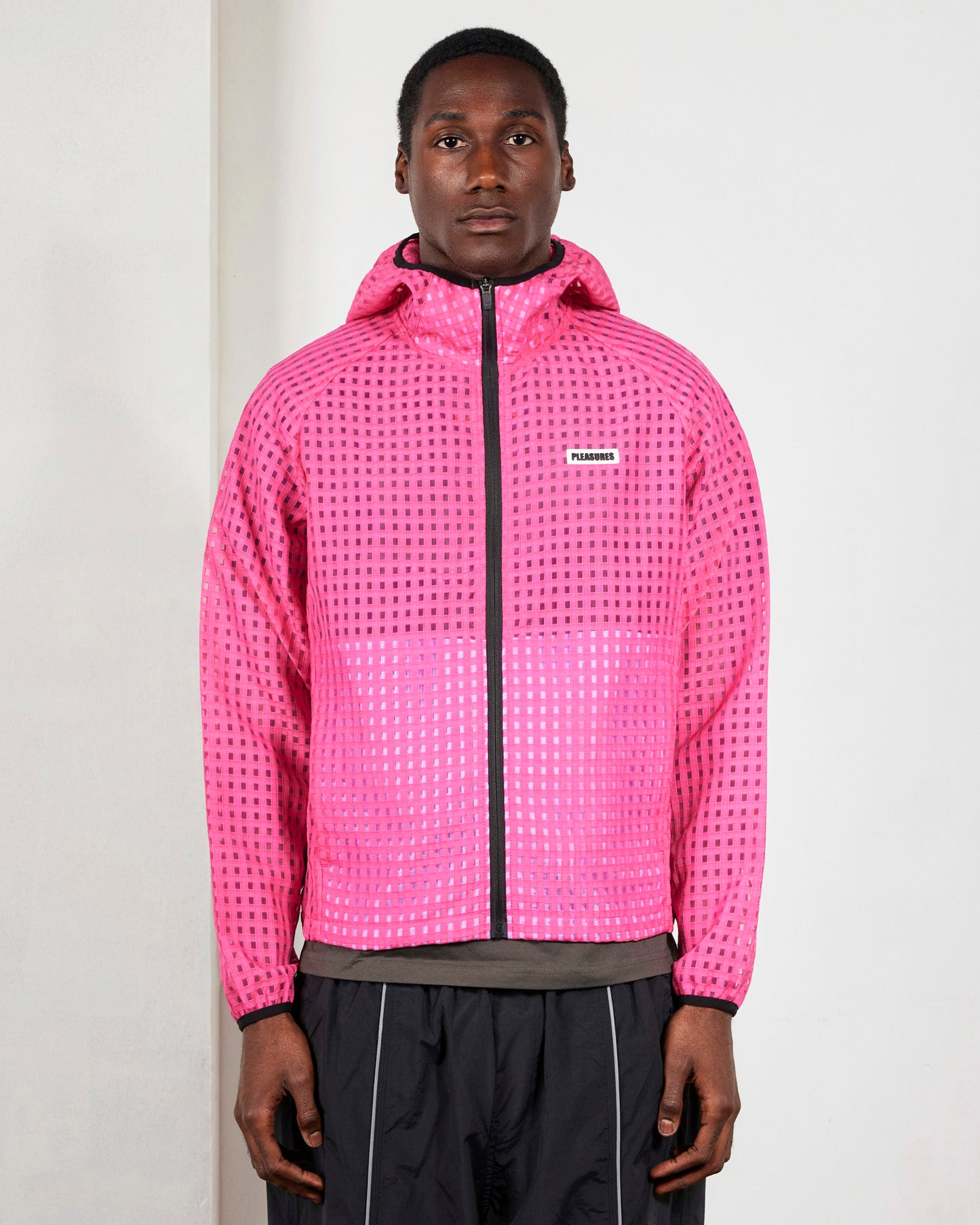 SYSTEM PLAID HOODED JACKET