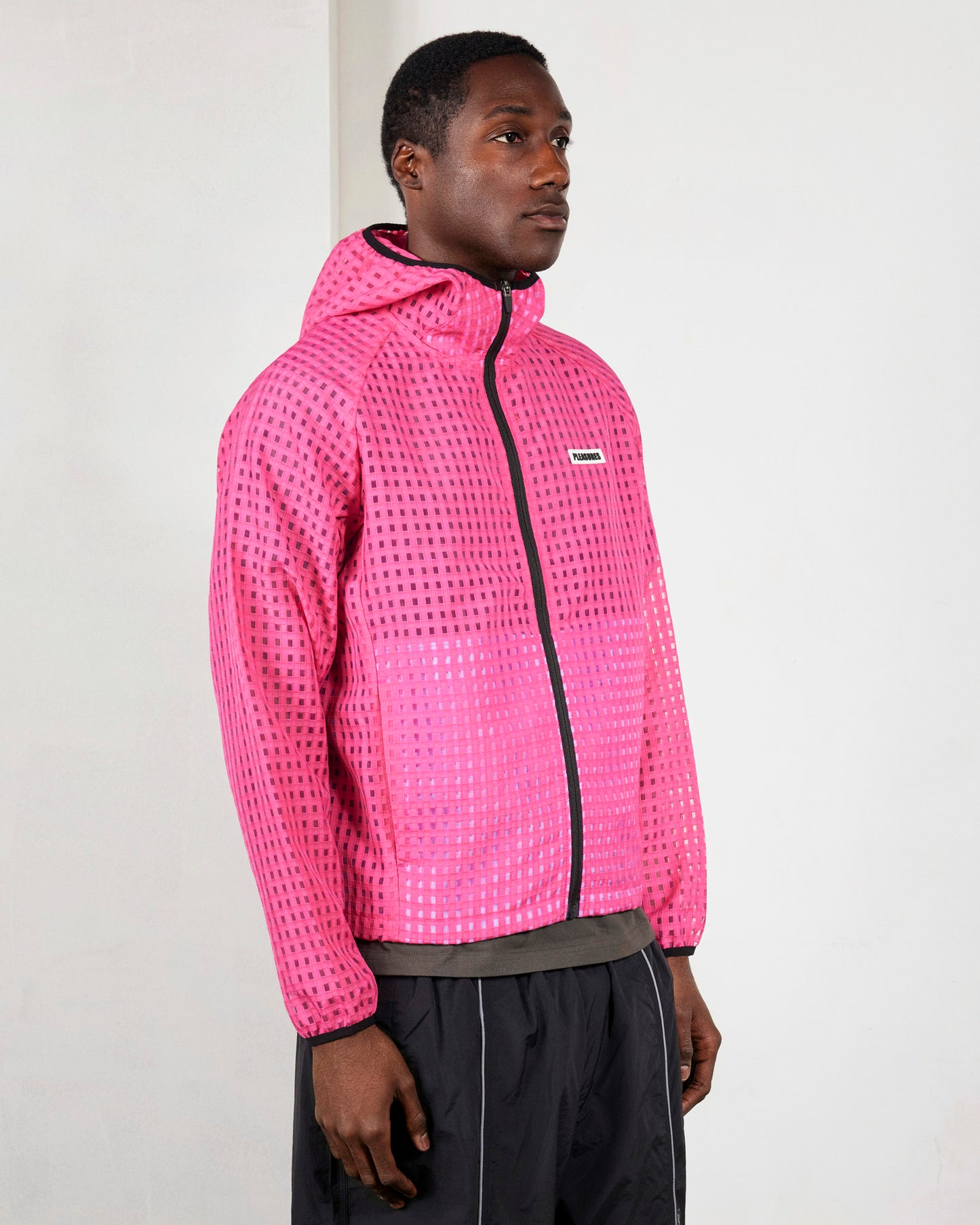 SYSTEM PLAID HOODED JACKET