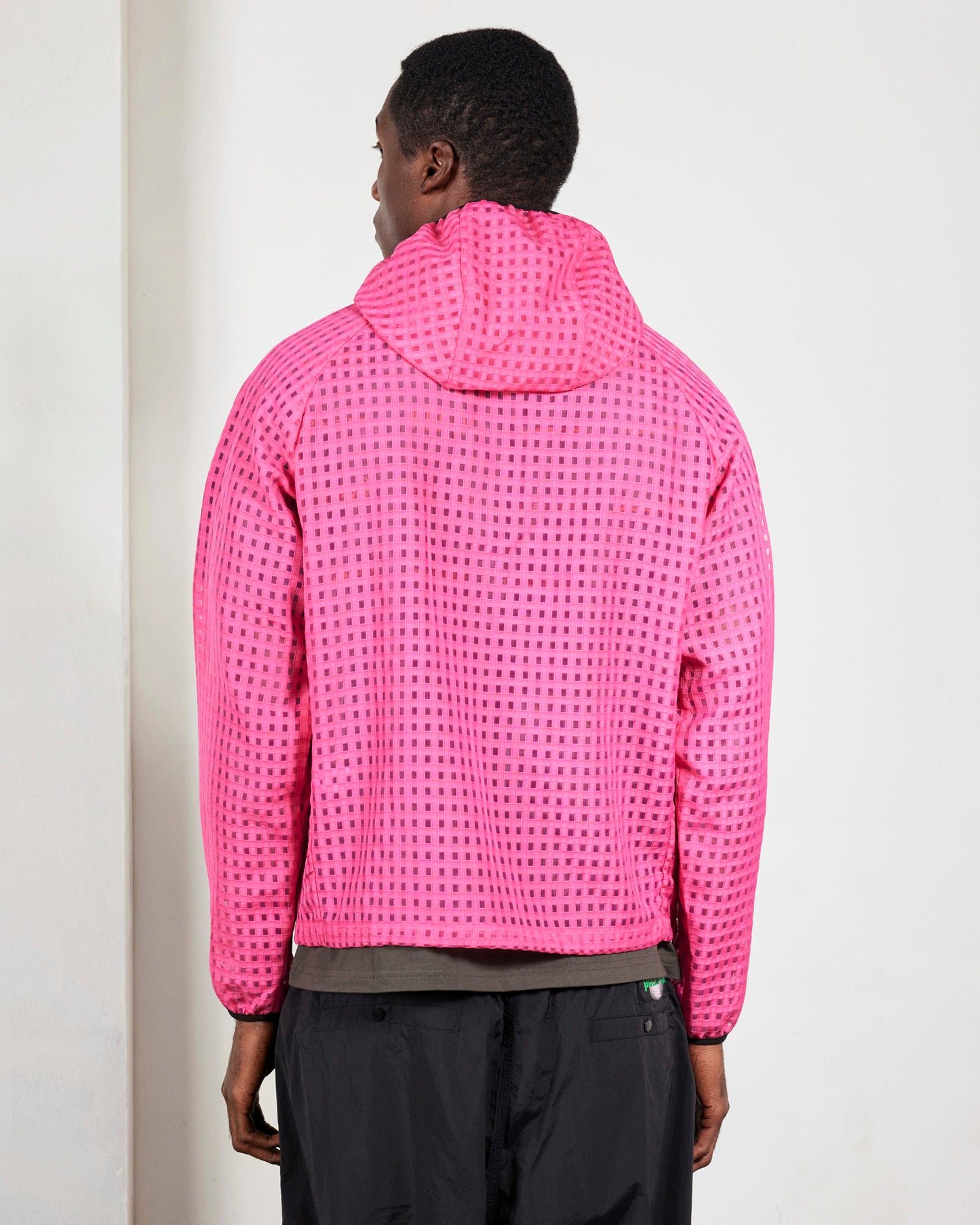 SYSTEM PLAID HOODED JACKET