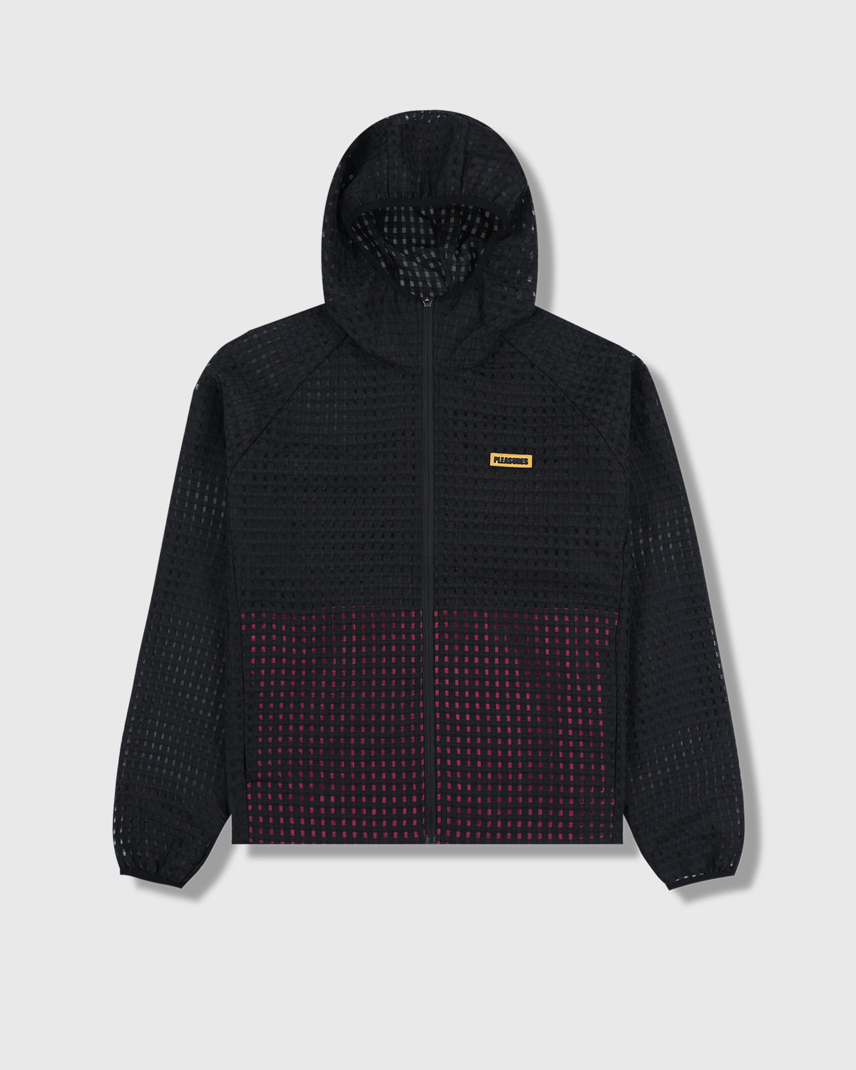 SYSTEM PLAID HOODED JACKET - BLACK / S