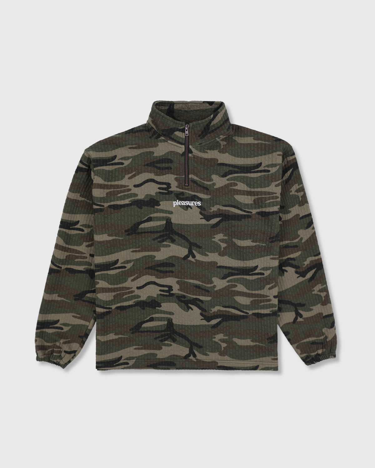 TEXTURED CAMO QUARTER ZIP