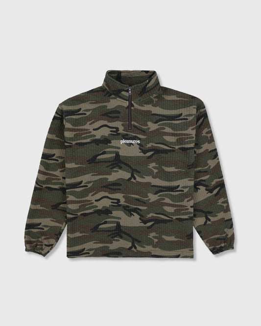 TEXTURED CAMO QUARTER ZIP