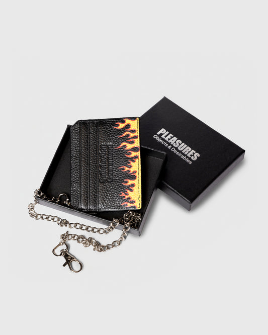 LEATHER CARD HOLDER w/ CHAIN