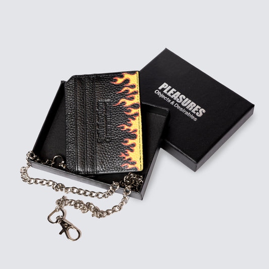 LEATHER CARD HOLDER w/ CHAIN