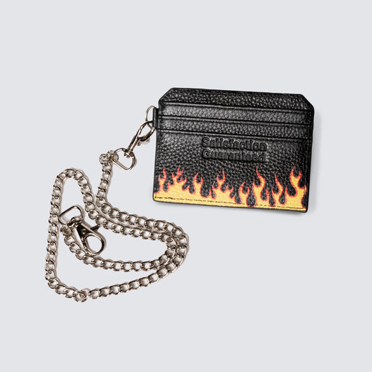 LEATHER CARD HOLDER w/ CHAIN