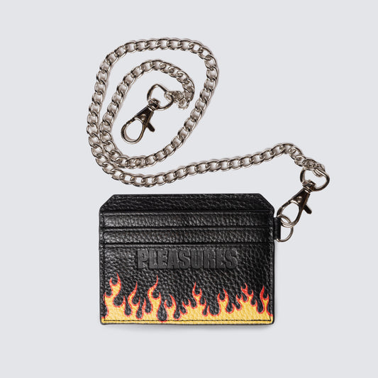 LEATHER CARD HOLDER w/ CHAIN