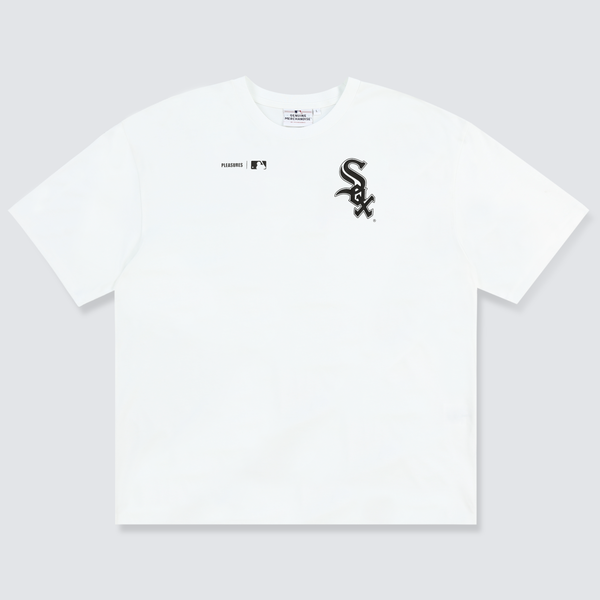 Men's Pleasures White Chicago Sox Precision T-Shirt Size: Small