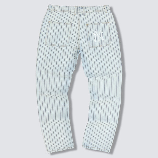 WASHED STRIPED DENIM PANTS - YANKEES