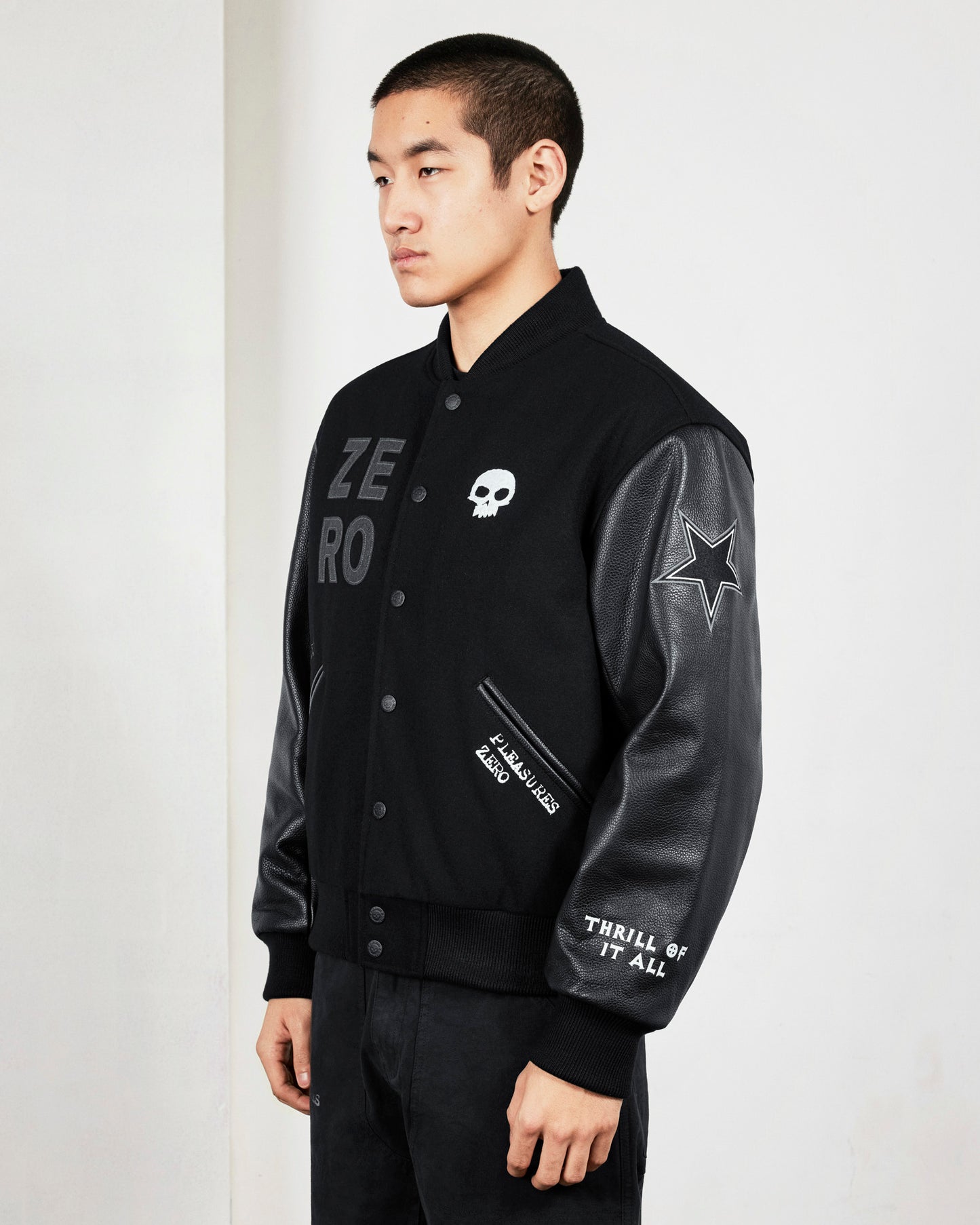 ZERO PLEASURES VARSITY JACKET