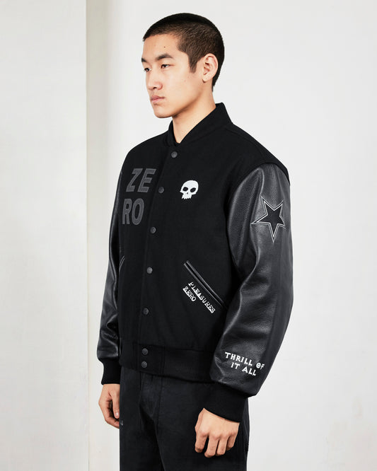ZERO PLEASURES VARSITY JACKET