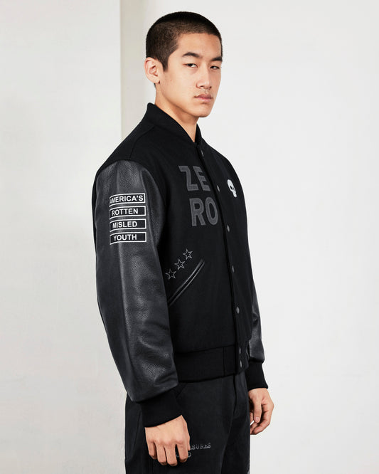 ZERO PLEASURES VARSITY JACKET