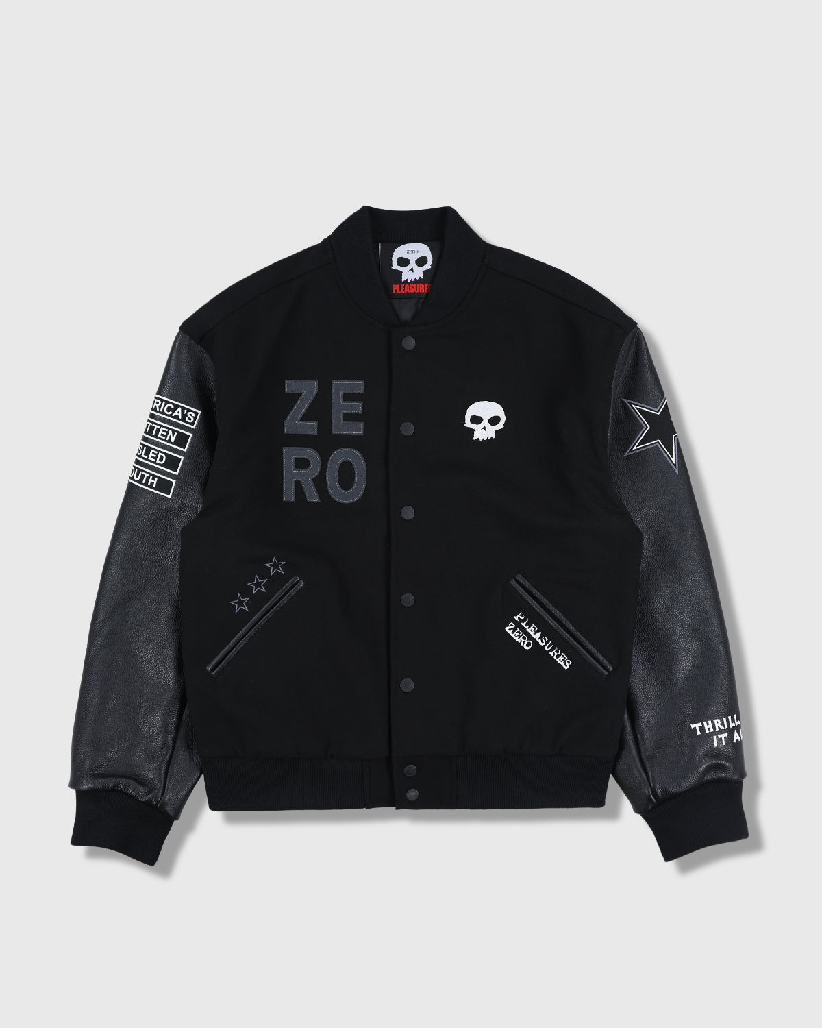 ZERO PLEASURES VARSITY JACKET