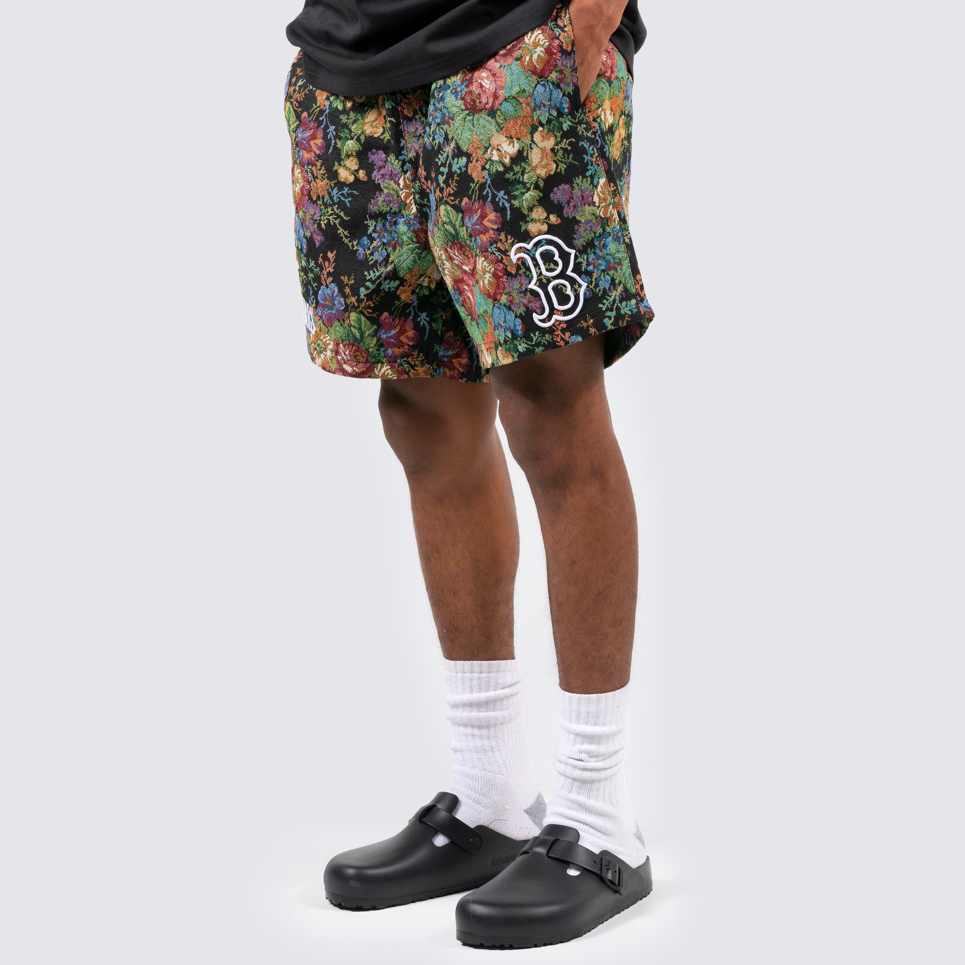 Men's Pleasures Black Los Angeles Dodgers Floral Shorts Size: Large